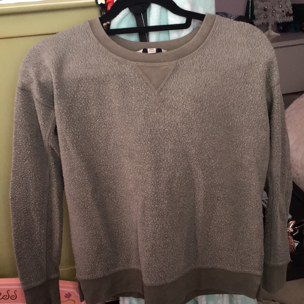 Grey/Green Inside-Out Crewneck